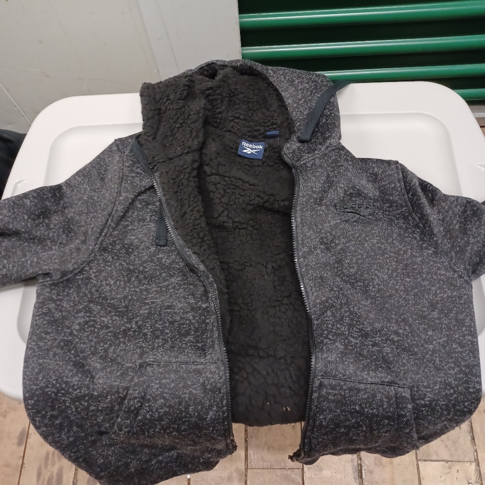 Reebok zipper down soft wool hoodie
